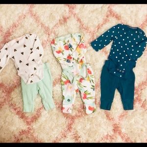 3 Onesie & Pant NB Sets